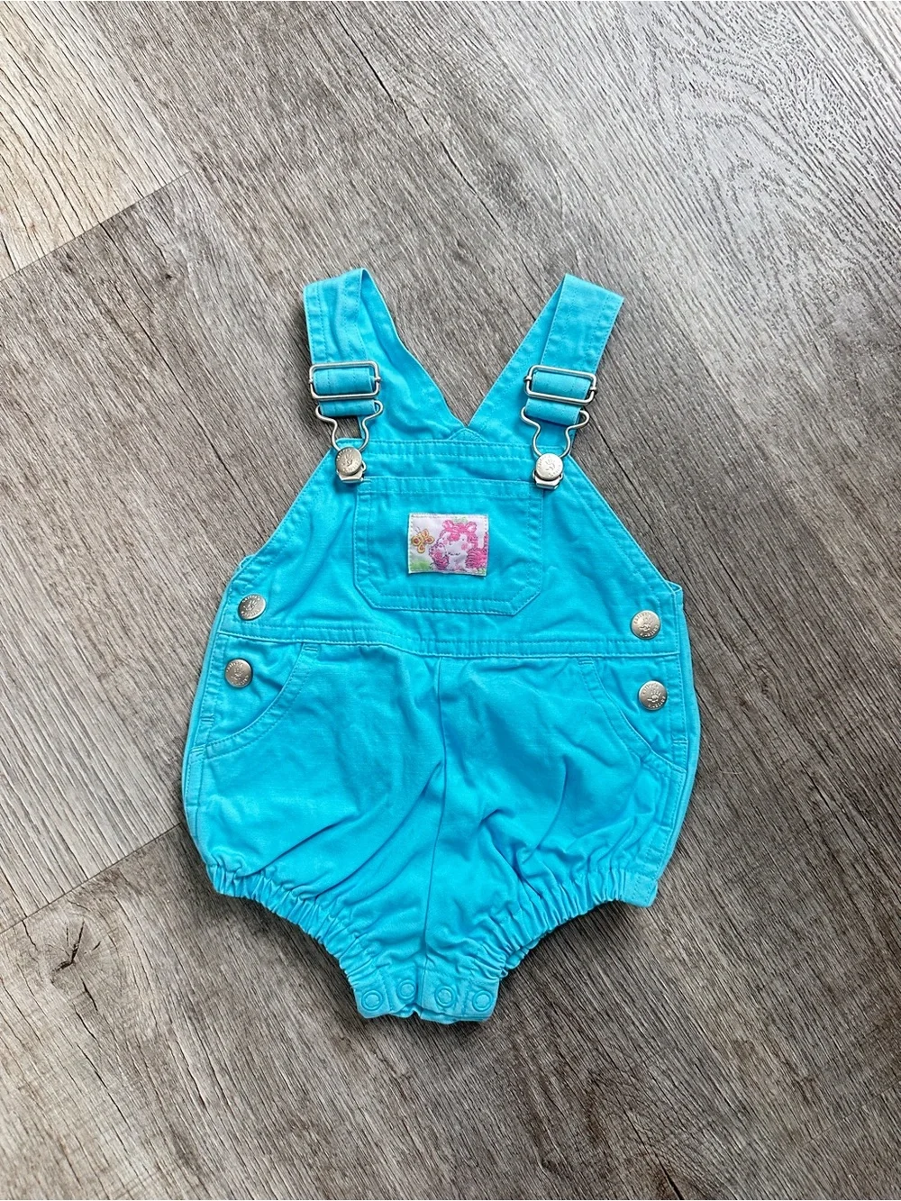 Vintage Carters Bright Turquoise Bubble Overalls